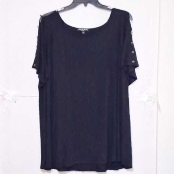 A Cable & Gauge Women's Plus Sized Top Black Office Siren, Steampunk, Y2K 2X - Picture 1 of 9